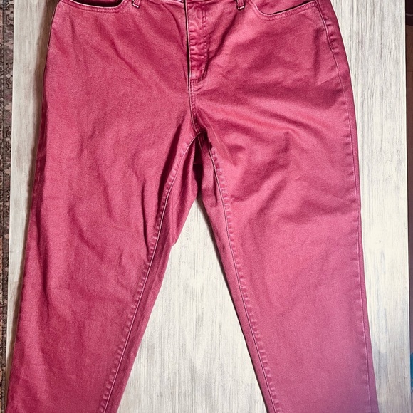 Ava & Viv Burnt Orange Women Straight Leg Jeans Plus Size 18 W Spandex High Rise - Picture 1 of 8